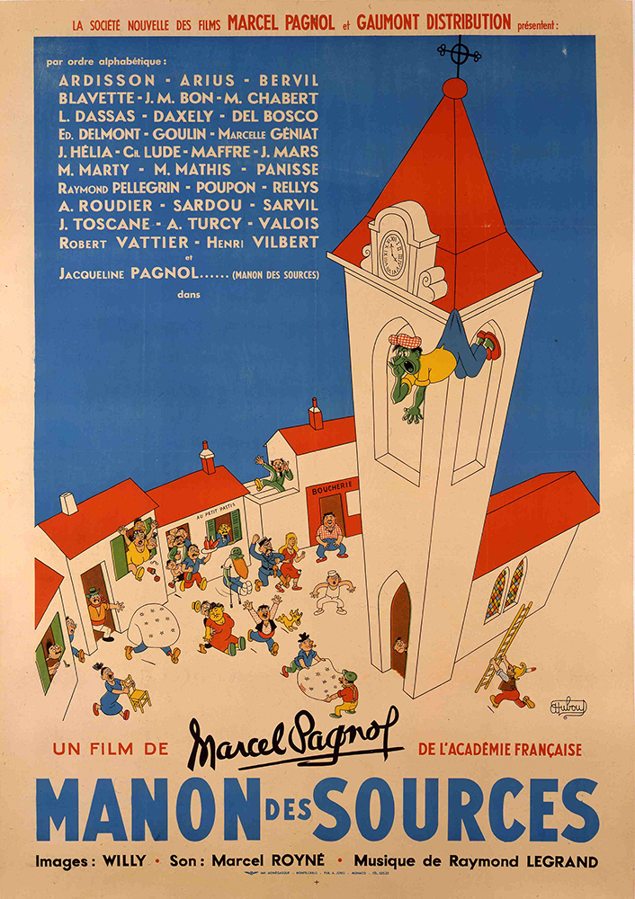 PLAQUE ALU DECO AFFICHE CINEMA MANON DES SOURCES MARCEL PAGNOL 1953 