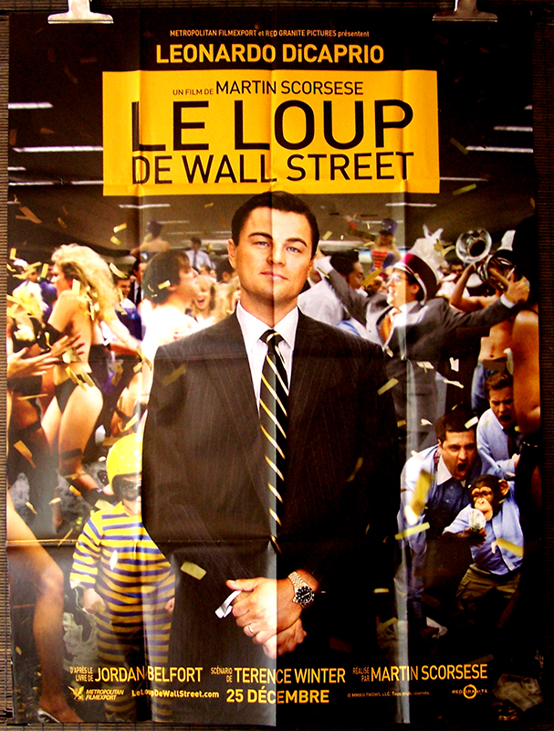 Affiche Le Loup De Wall Street Avec Cadre - 70x50 Cm, Noir Et Blanc, Décoration Cinéma
